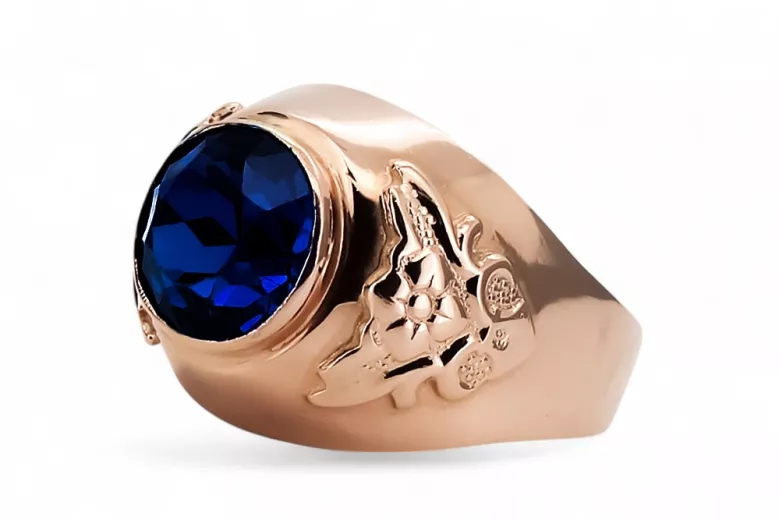 Prsten Vintage Sapphire Originální Vintage 14k z růžového zlata vrc078r